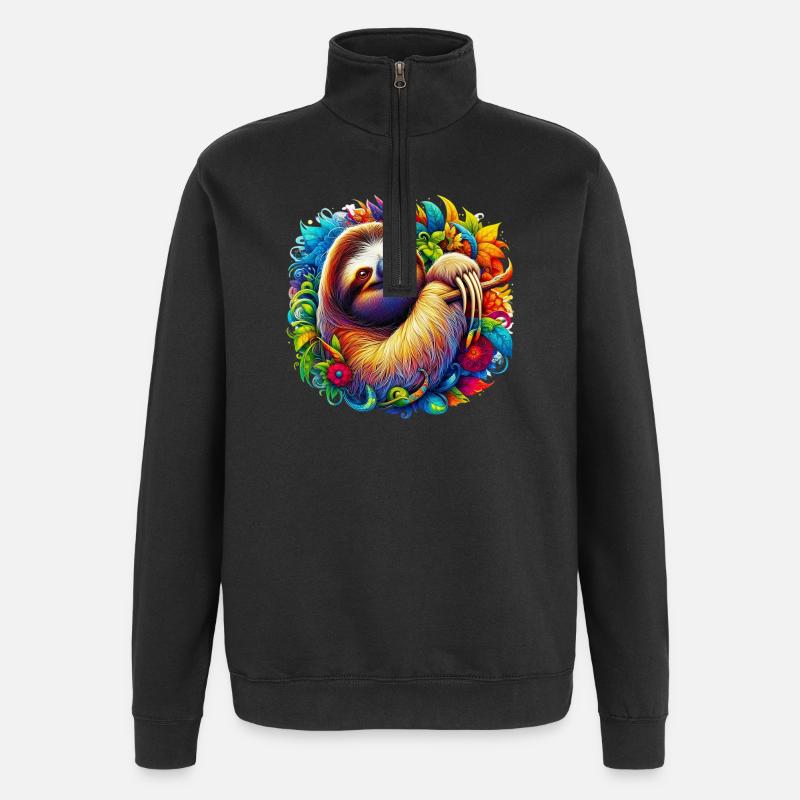 Sloth - Quarter-Zip Sweatshirt - black