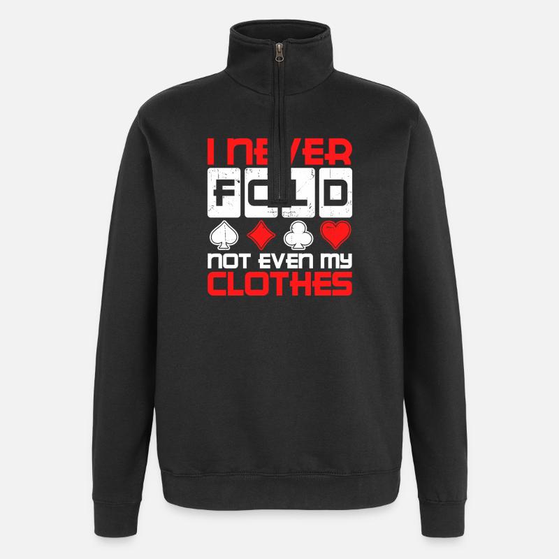 Gewinnen Casino Profispieler Statement Poker - Quarter-Zip-Sweatshirt - Schwarz