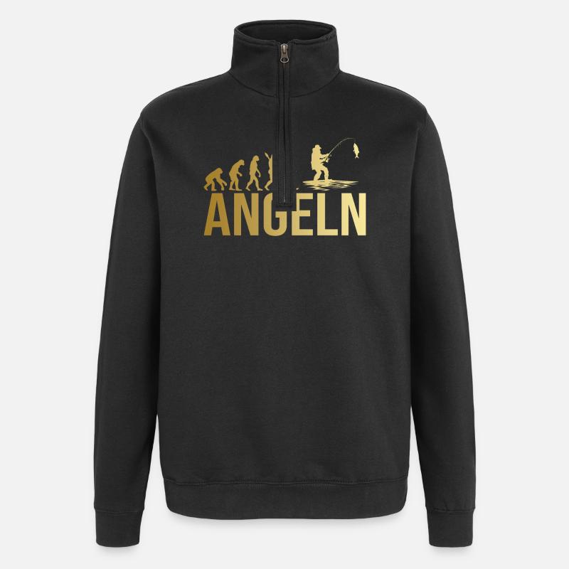 Evolution Angeln - Quarter-Zip-Sweatshirt - Schwarz