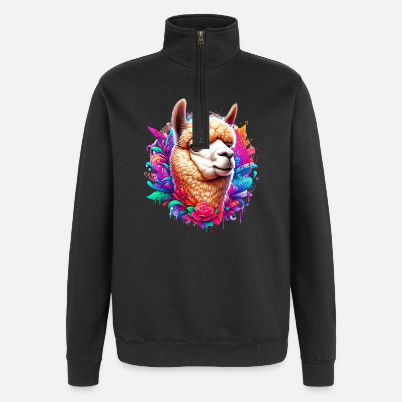 Alpaga - Sweat à zip 1/4 - noir