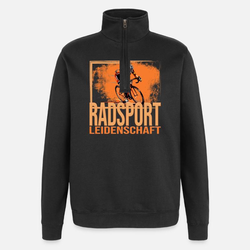 Radsport Leidenschaft - Quarter-Zip-Sweatshirt - Schwarz