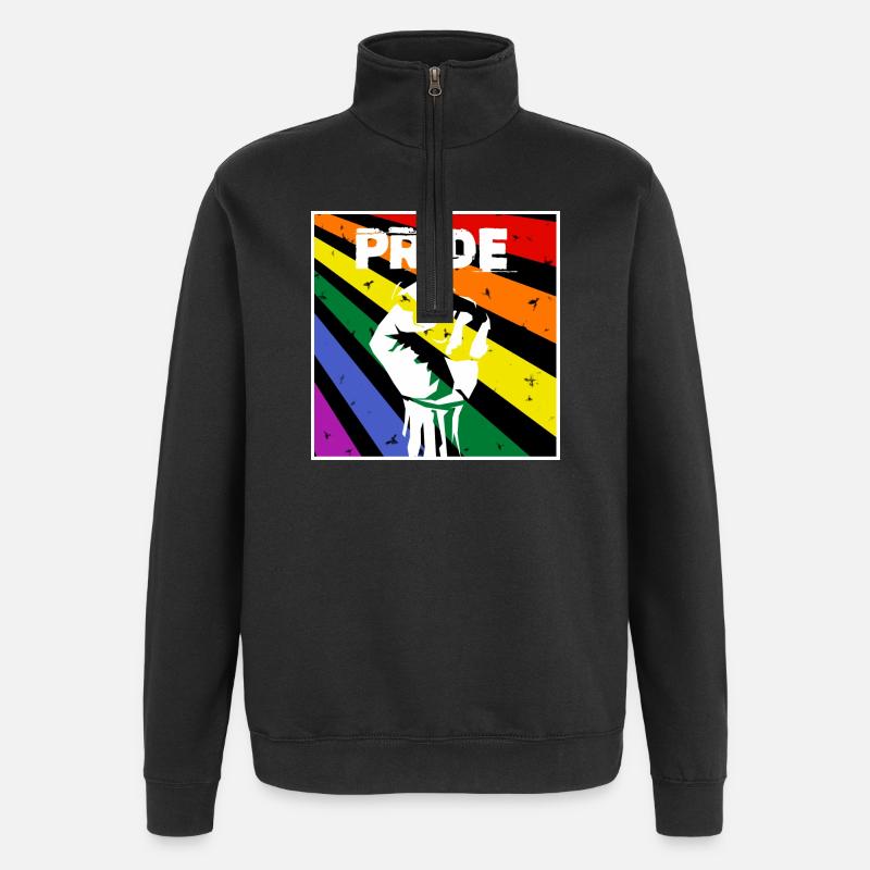 ORGUEIL - Sweat à zip 1/4 - noir