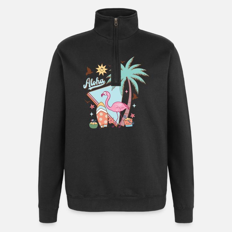 Aloha Summer - Quarter-Zip Sweatshirt - black