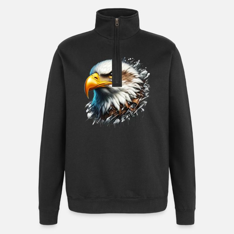 Eagle - Quarter-Zip Sweatshirt - black