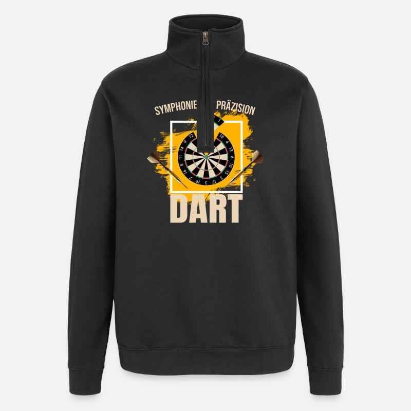 Symphonie der Präzision - Dart - Quarter-Zip-Sweatshirt - Schwarz