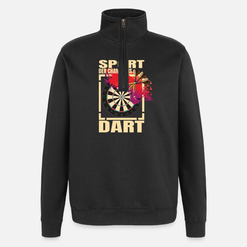 Sport der Champions - Dart - Quarter-Zip-Sweatshirt - Schwarz