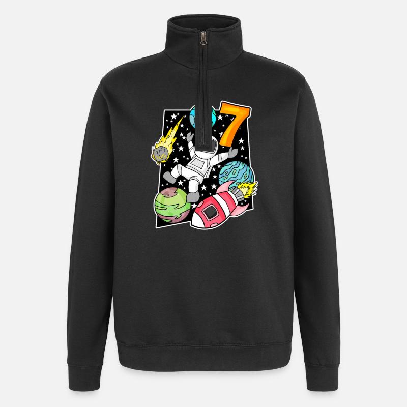 7 Birthday Boy Astronaut - Quarter-Zip Sweatshirt - black