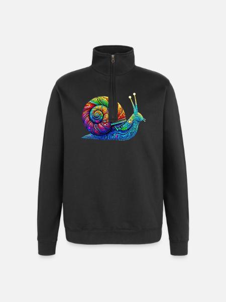 Schnecke - Quarter-Zip-Sweatshirt - Schwarz