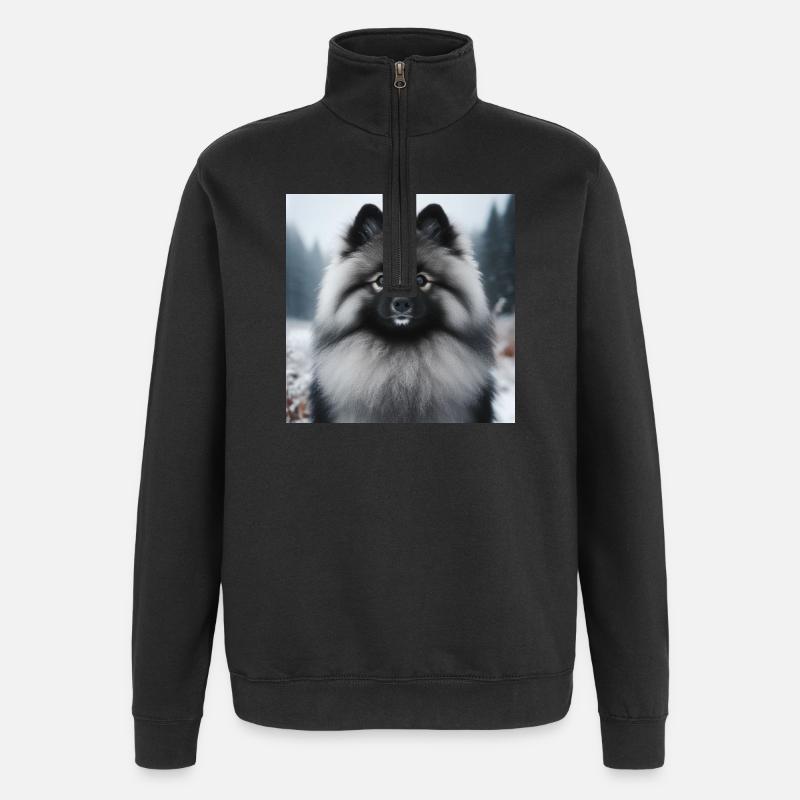 Wunderschöner Wolfspitz - Quarter-Zip-Sweatshirt - Schwarz