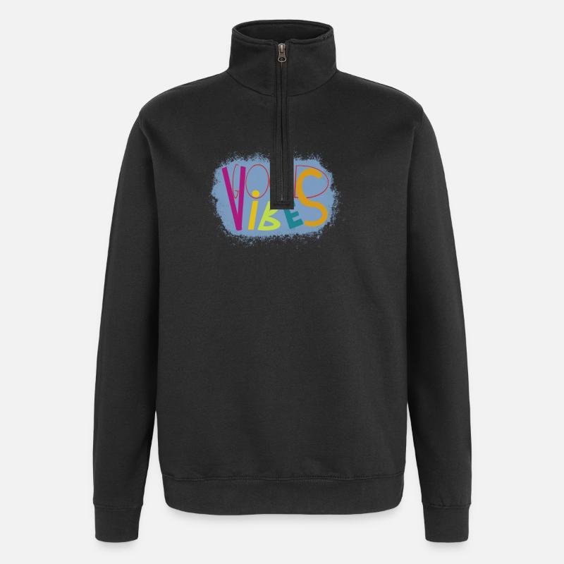 Lebendige Vibes Kunstdesign - Quarter-Zip-Sweatshirt - Schwarz