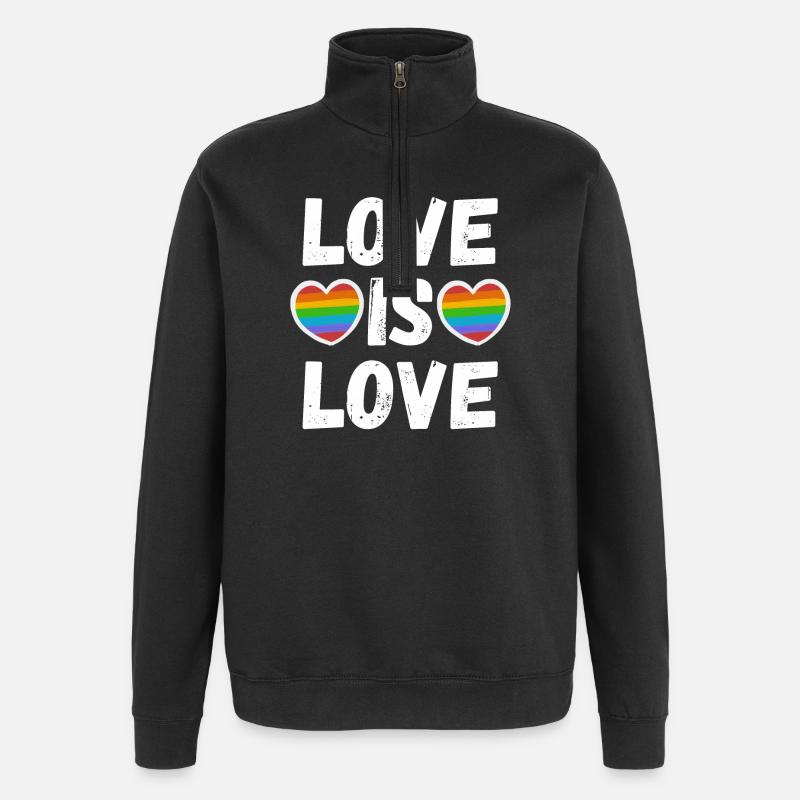 Liebe ist Liebe - Quarter-Zip-Sweatshirt - Schwarz