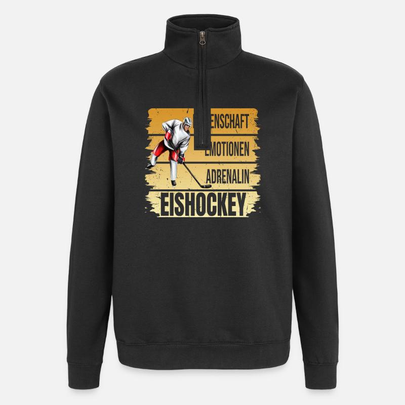 Leidenschaft - Emotionen - Adrenalin - Eishockey - Quarter-Zip-Sweatshirt - Schwarz