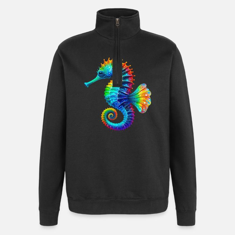 Hippocampe - Sweat à zip 1/4 - noir
