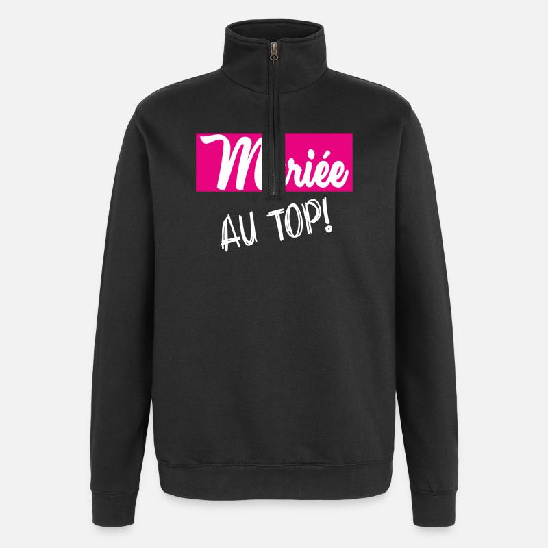 MARIEE - Sweat à zip 1/4 - noir