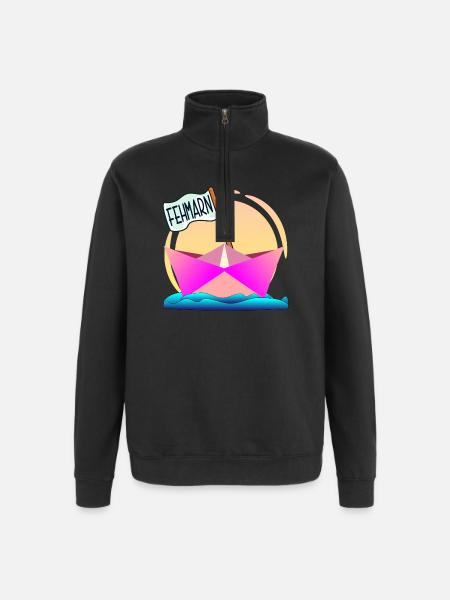 FEHMARN OSTSEEINSEL BOOTFAHREN - Quarter-Zip-Sweatshirt - Schwarz