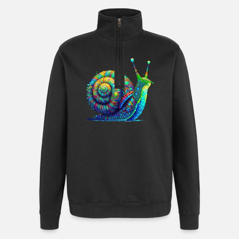 Schnecke - Quarter-Zip-Sweatshirt - Schwarz