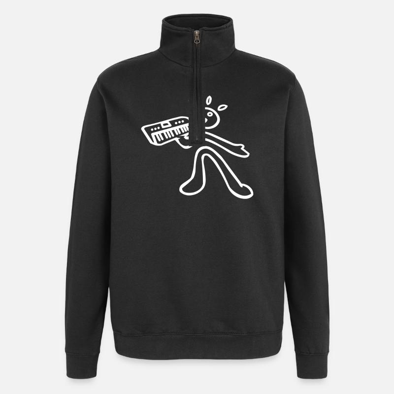 synth player - Quarter-Zip Sweatshirt - black