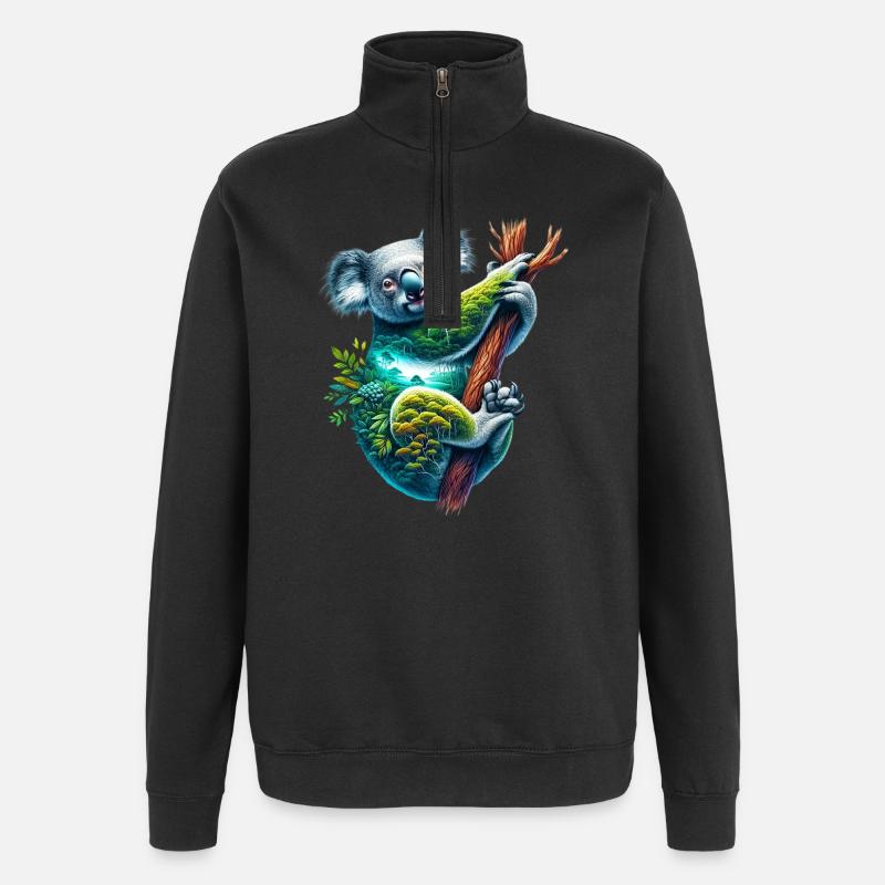 Koala - Quarter-Zip-Sweatshirt - Schwarz