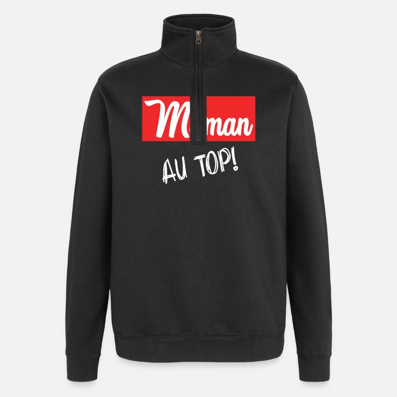 MAMAN - Sweat à zip 1/4 - noir