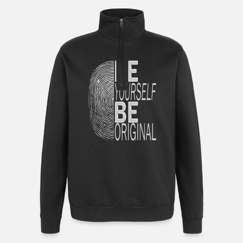 BE YOURSELF BE ORIGINAL - Sweat à zip 1/4 - noir