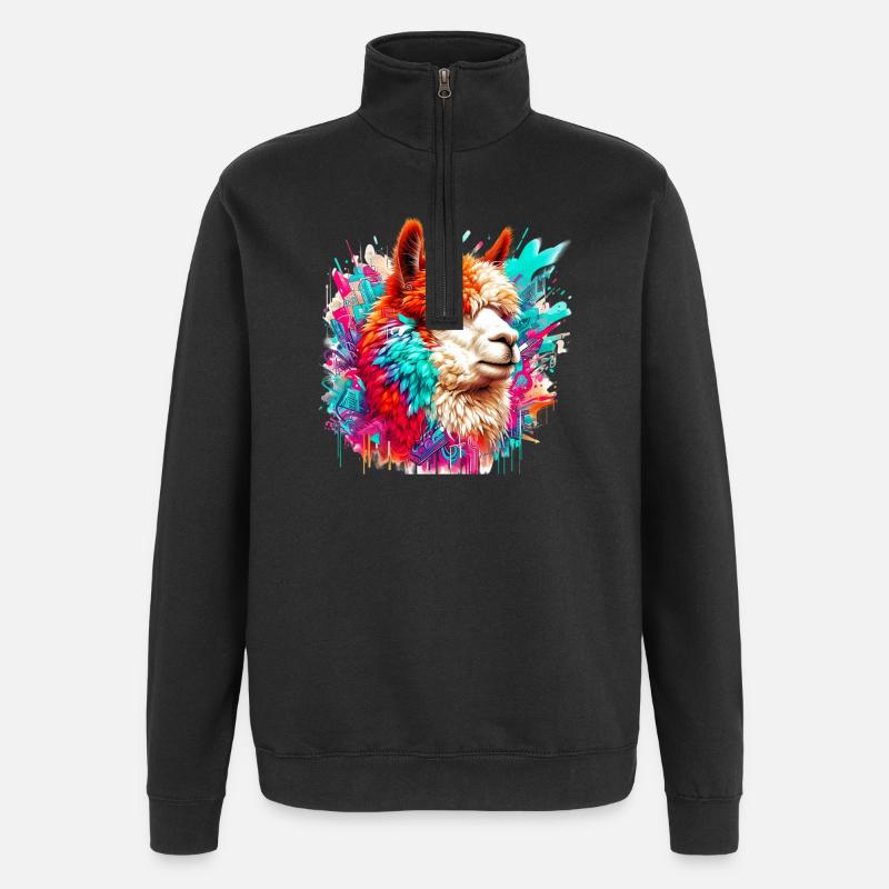 Alpaga - Sweat à zip 1/4 - noir