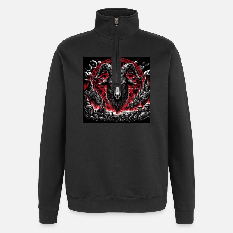 Bouc - Sweat à zip 1/4 - noir