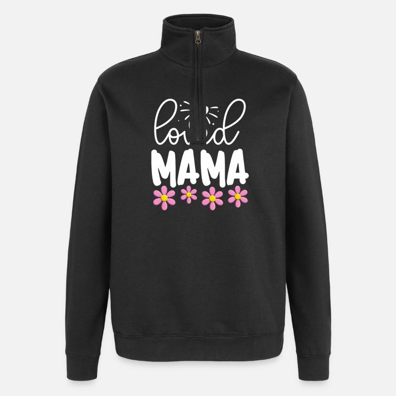 Loved Mama - Quarter-Zip Sweatshirt - black