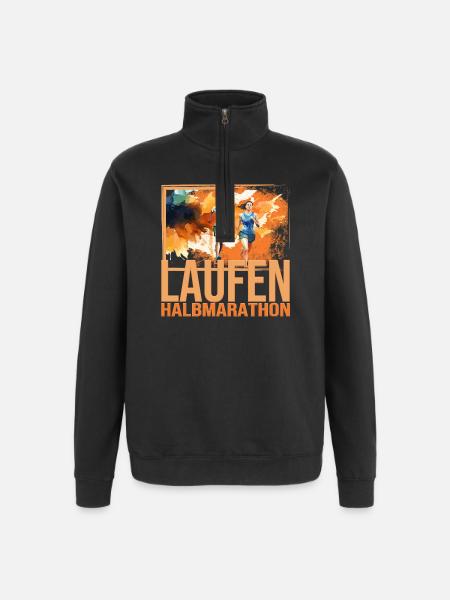 Laufen - Halbmarathon - Quarter-Zip-Sweatshirt - Schwarz