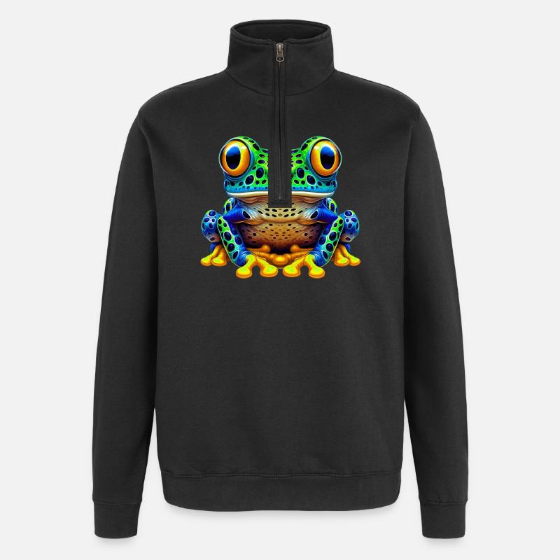 Grenouille - Sweat à zip 1/4 - noir