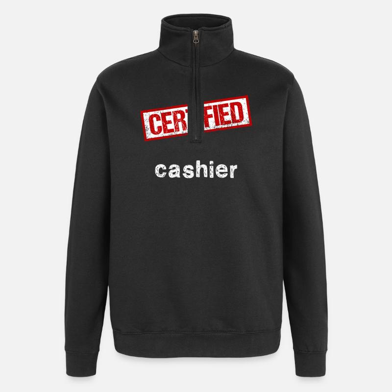 Caissier - Sweat à zip 1/4 - noir