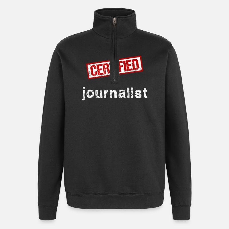 Journalist - Quarter-Zip-Sweatshirt - Schwarz