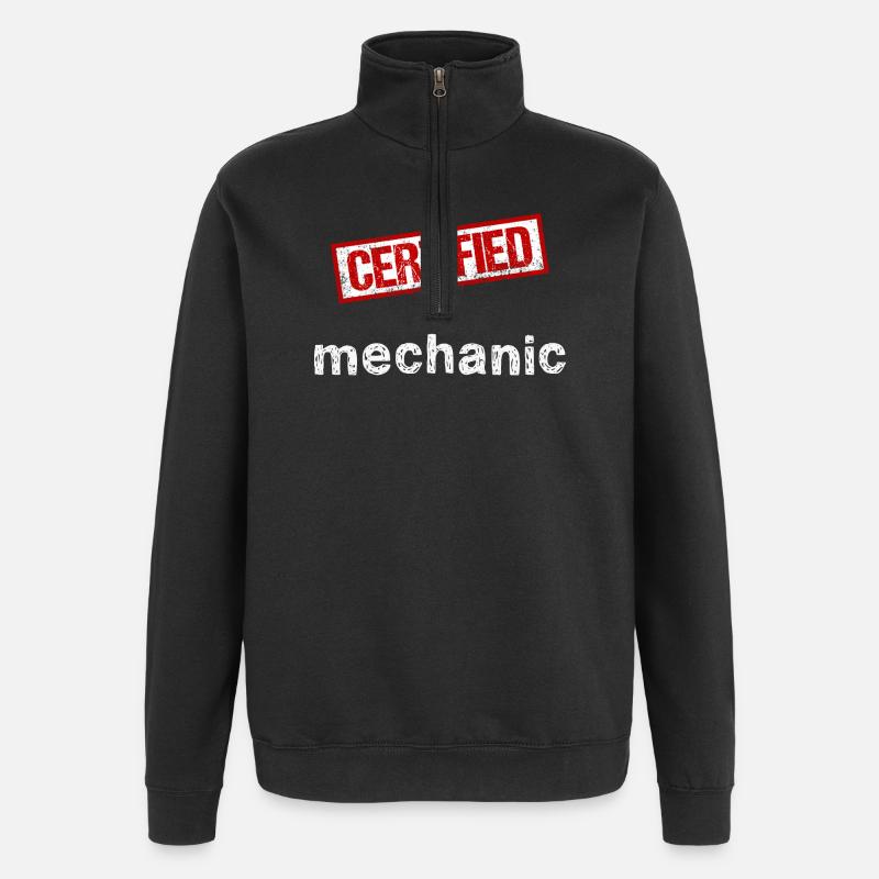 Mécanicien - Sweat à zip 1/4 - noir