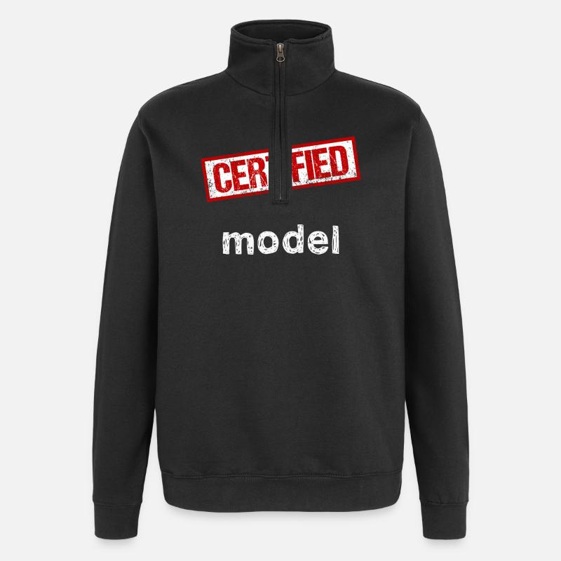 Modell - Quarter-Zip-Sweatshirt - Schwarz