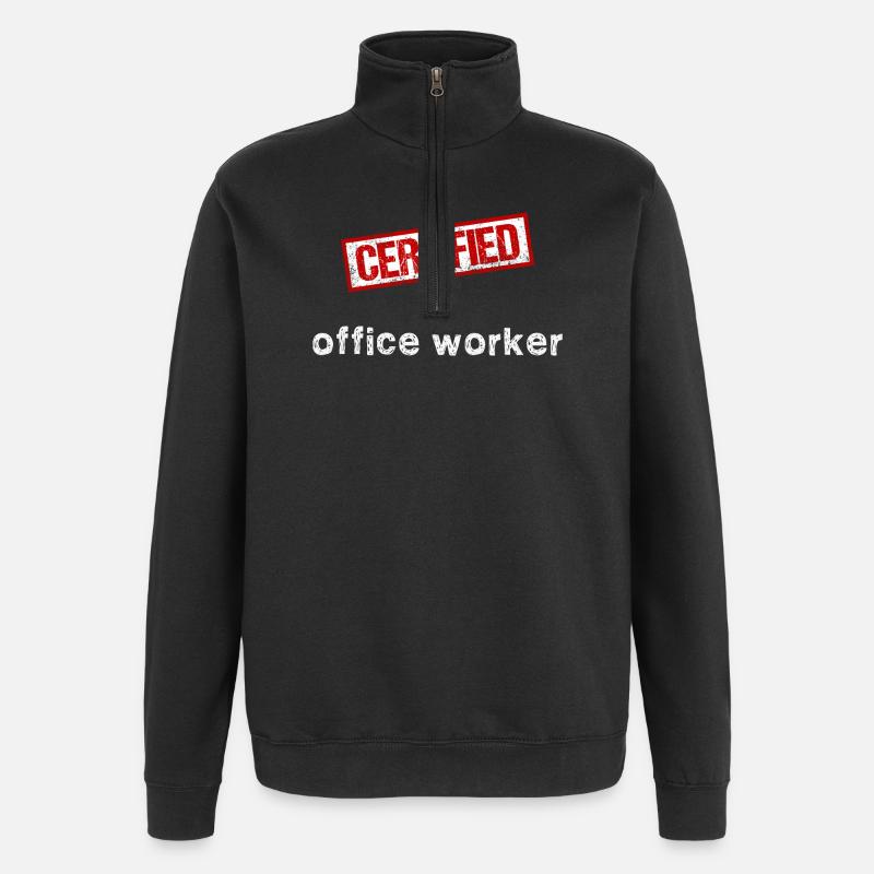 Employé de bureau - Sweat à zip 1/4 - noir