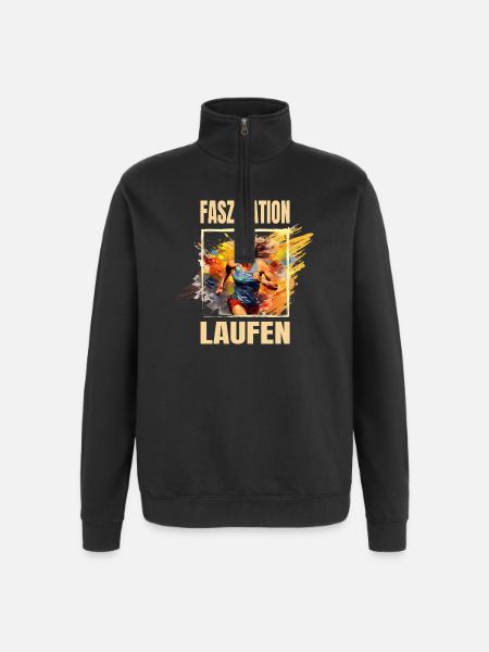 Faszination Laufen - Quarter-Zip-Sweatshirt - Schwarz