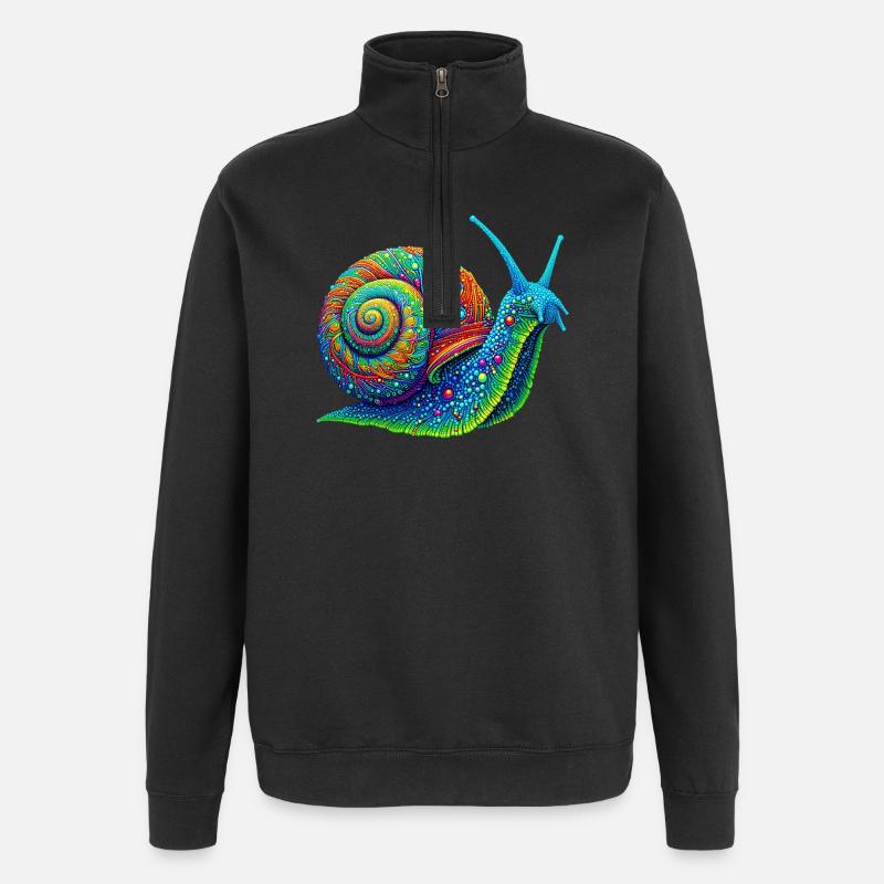 Escargot - Sweat à zip 1/4 - noir