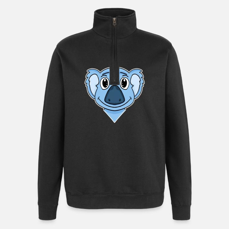Koala Tête d’ours - Sweat à zip 1/4 - noir