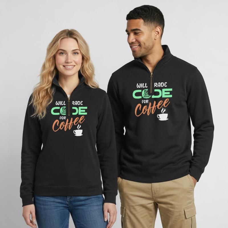 Programmer Developer Code Statement Computer Quarter-Zip Sweatshirt