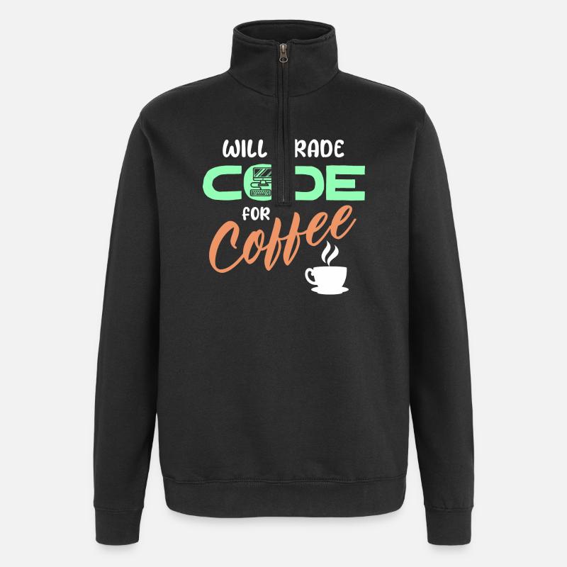Programmer Developer Code Statement Computer - Quarter-Zip Sweatshirt - black