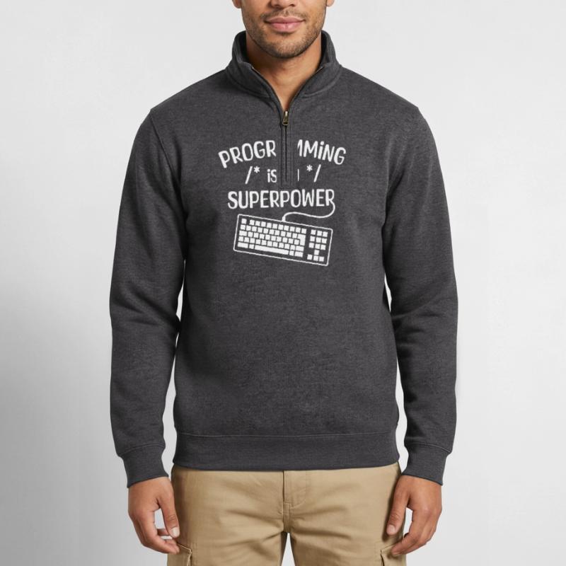 Computerfreak Developer Statement Coden Informatik Quarter-Zip-Sweatshirt