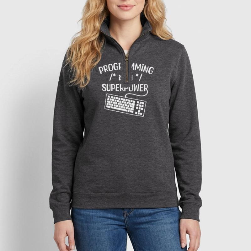 Computerfreak Developer Statement Coden Informatik Quarter-Zip-Sweatshirt