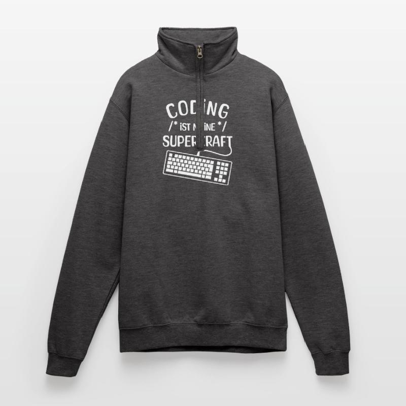 Code Skripting Statement Computerfreak Developer Quarter-Zip-Sweatshirt