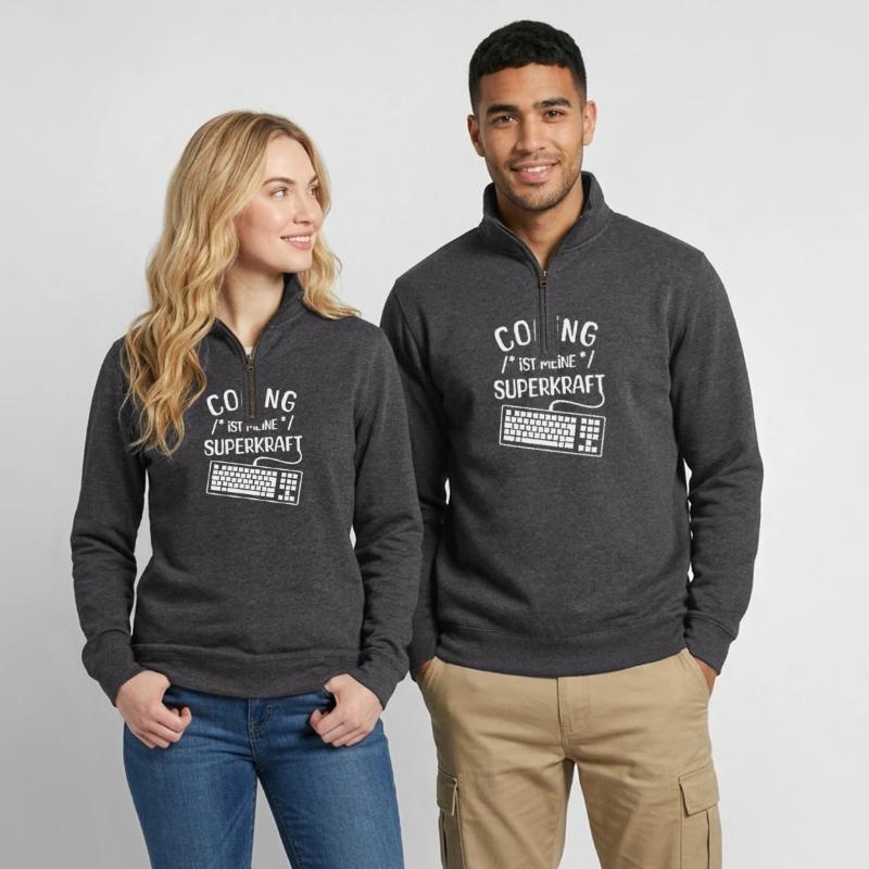 Code Skripting Statement Computerfreak Developer Quarter-Zip-Sweatshirt