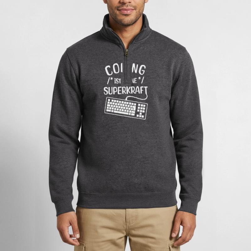 Code Skripting Statement Computerfreak Developer Quarter-Zip-Sweatshirt