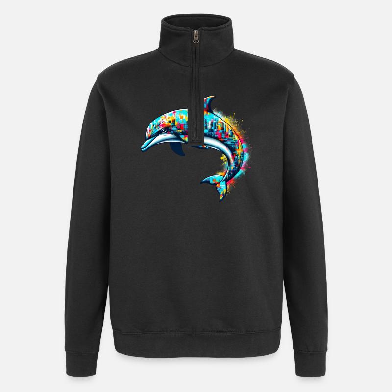 Dolphin - Quarter-Zip Sweatshirt - black