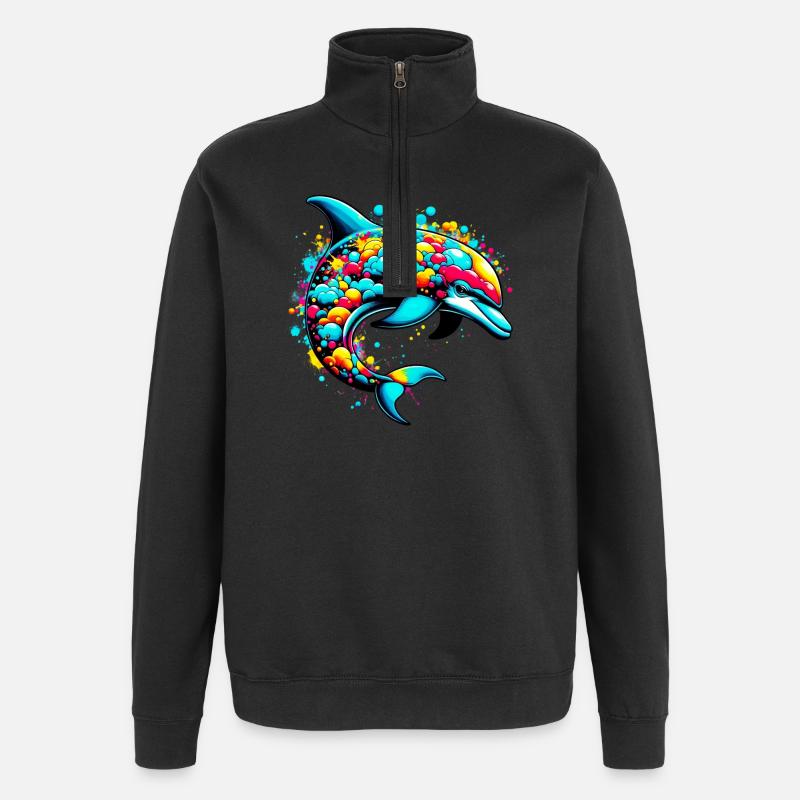 Dolphin - Quarter-Zip Sweatshirt - black