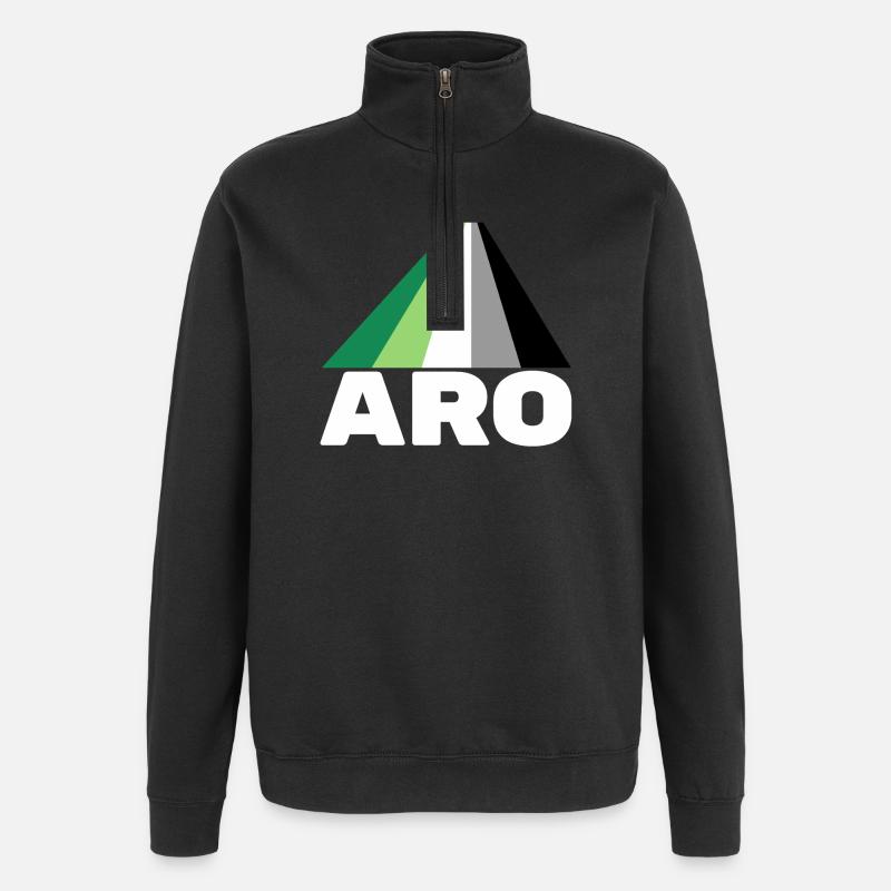Aromanticism, aromantic, aro - Quarter-Zip Sweatshirt - black