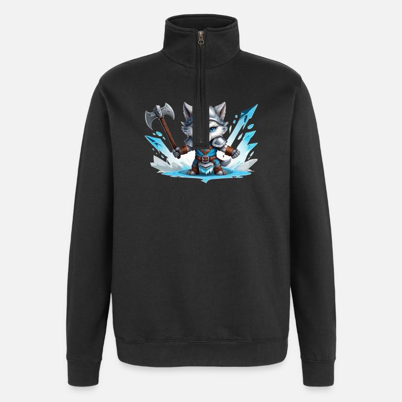 Viking Wolf Warrior - Quarter-Zip Sweatshirt - black