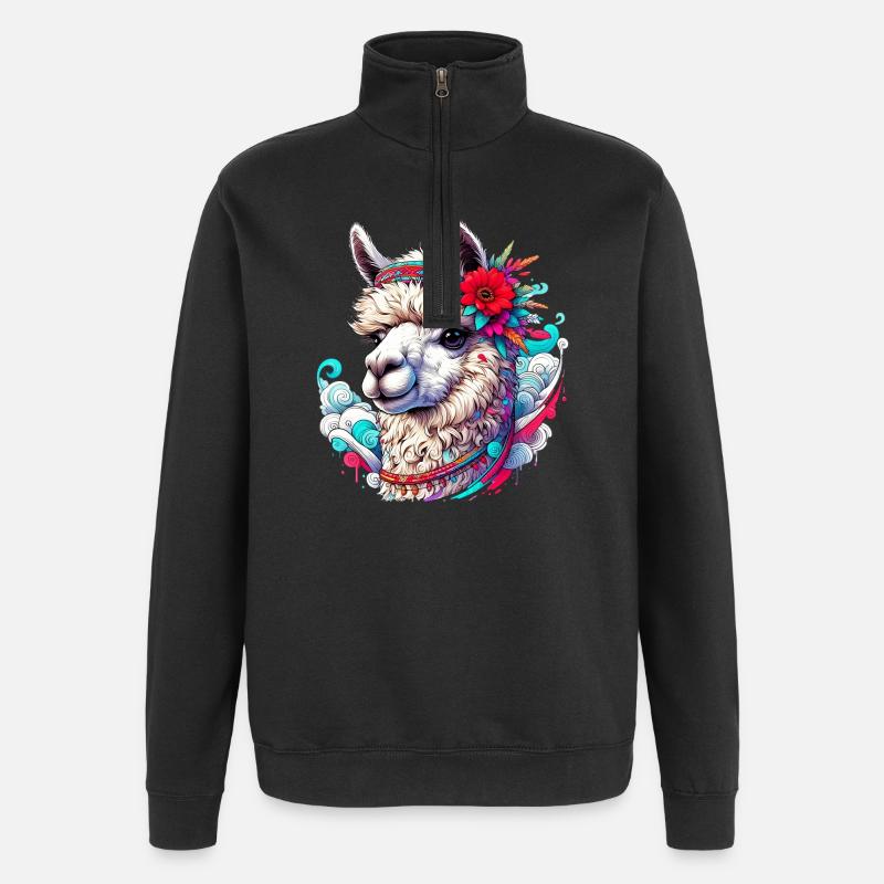 Alpaca - Quarter-Zip Sweatshirt - black