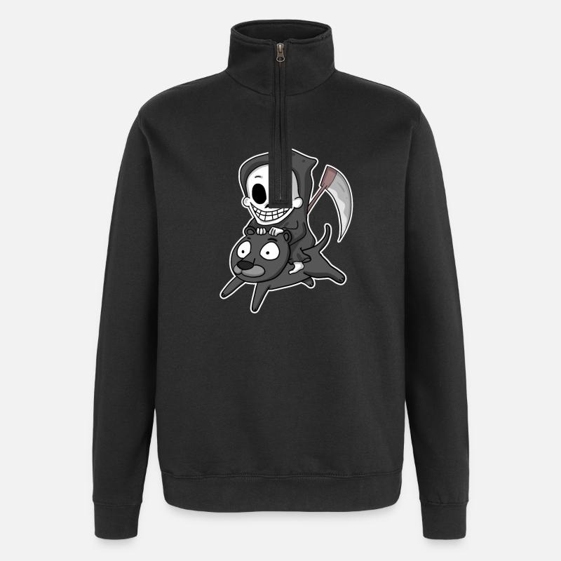 Faucheuse Motif Wildcat - Sweat à zip 1/4 - noir